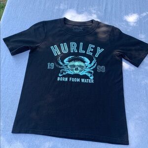 Hurley Black Tee with Blue Crab Design
